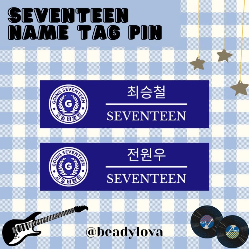

Seventeen Name Tag Pin Hangul KPop Korea Acrylic Pin