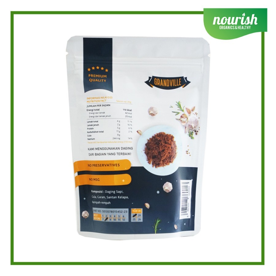 

wiw Grandville Crunchy Beef Floss Abon Sapi Rasa Original 100g