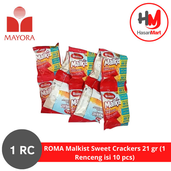 

ROMA Malkist Sweet Crackers 21 gr (1 Renceng isi 10 pcs)