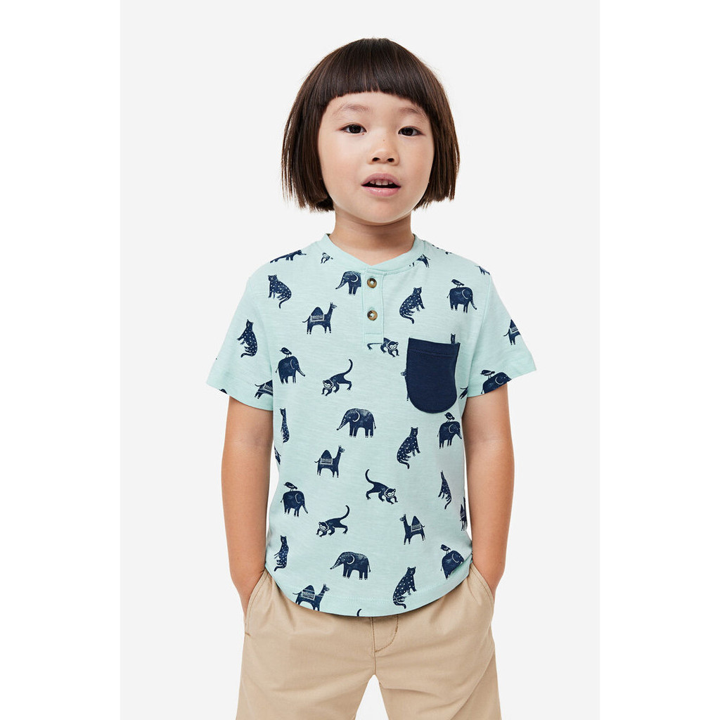 H&M Anak Laki-Laki Short-sleeved Henley T-shirt 1181121_1