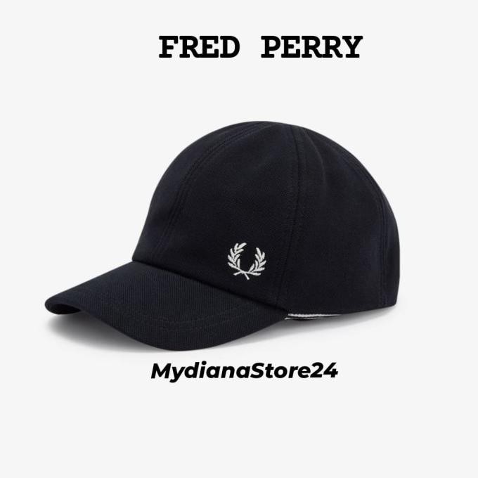 TOPI SNAPBACK Fred Perry - Fred Perry Pique Classic Cap - Black