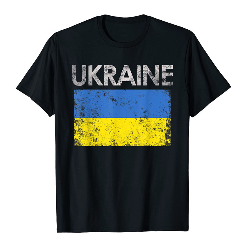 Vintage Ukraina Bendera Ukraina Kaos Pria Ultra