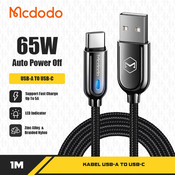 Hot Promo MCDODO CA-6190 Auto Power Off Kabel Type C Fast Charging Disconnect Baru