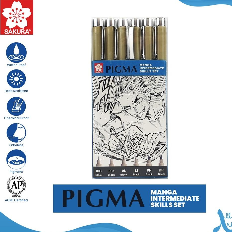 

Sakura Pigma cron Drawing Pen Manga Basic & Intermediate Set