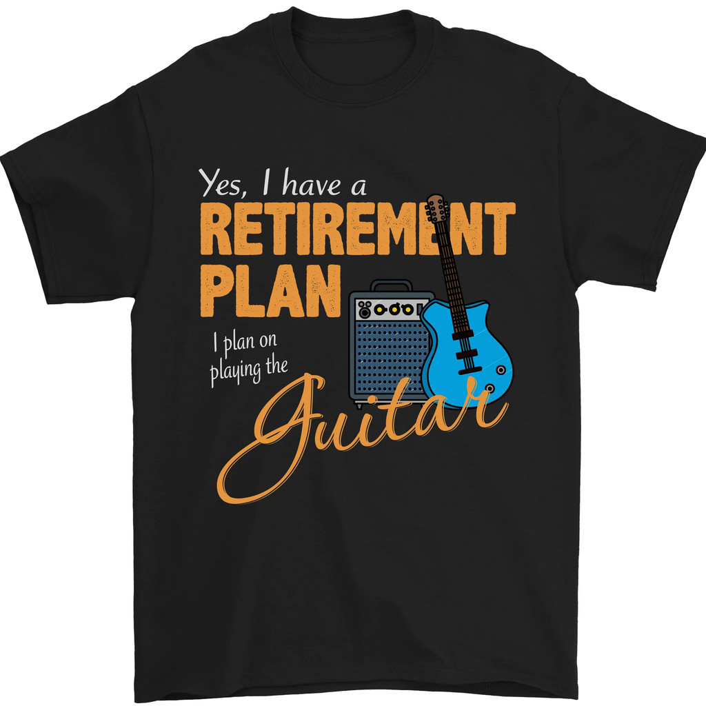 Kaos Pria Akustik Gitaris Rencana Pensiun Gitar