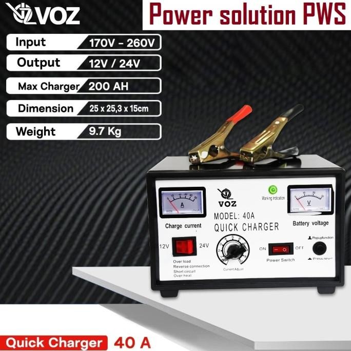 Charger Aki 40Ampere 12V dan 24V