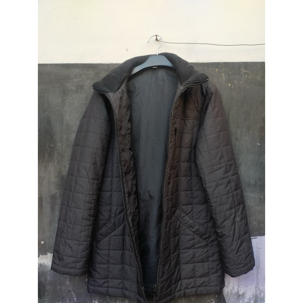 uniqlo parka hitam