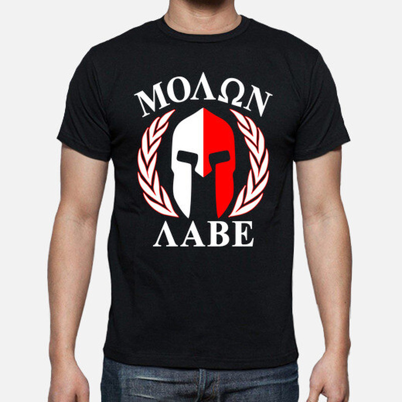 Kaos Pria Helm Spartan Molon Labe