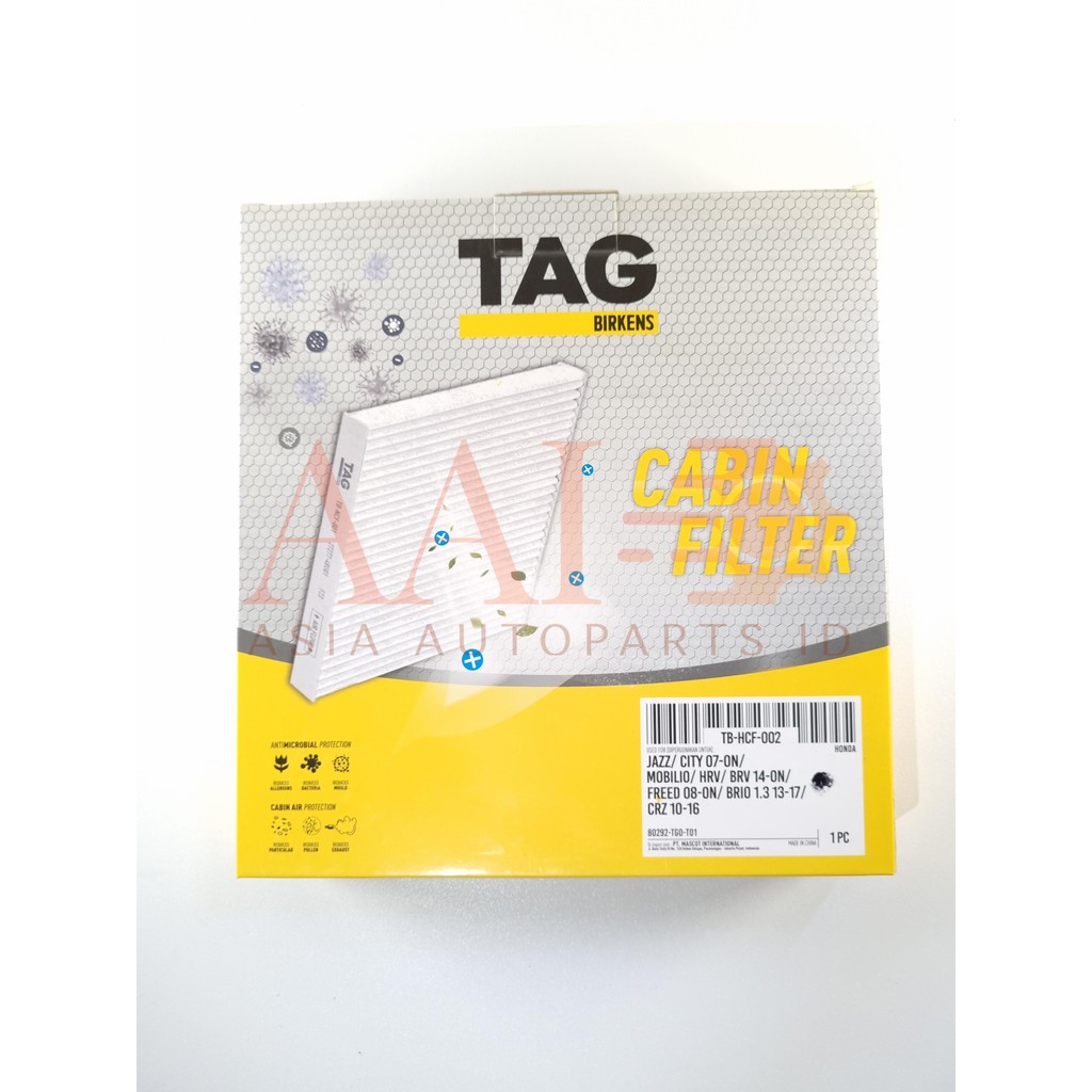 Filter AC Hawa Kabin Cabin Honda Jazz City (2007 up) Mobilio HRV HR-V BRV BR-V (2014 up) Brio 1.3 13