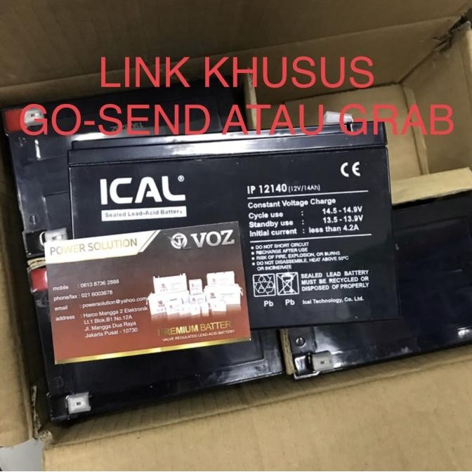 Aki baterai ups ica ical ip 12140 ip12140 12v 14Ah accu aki kering ica