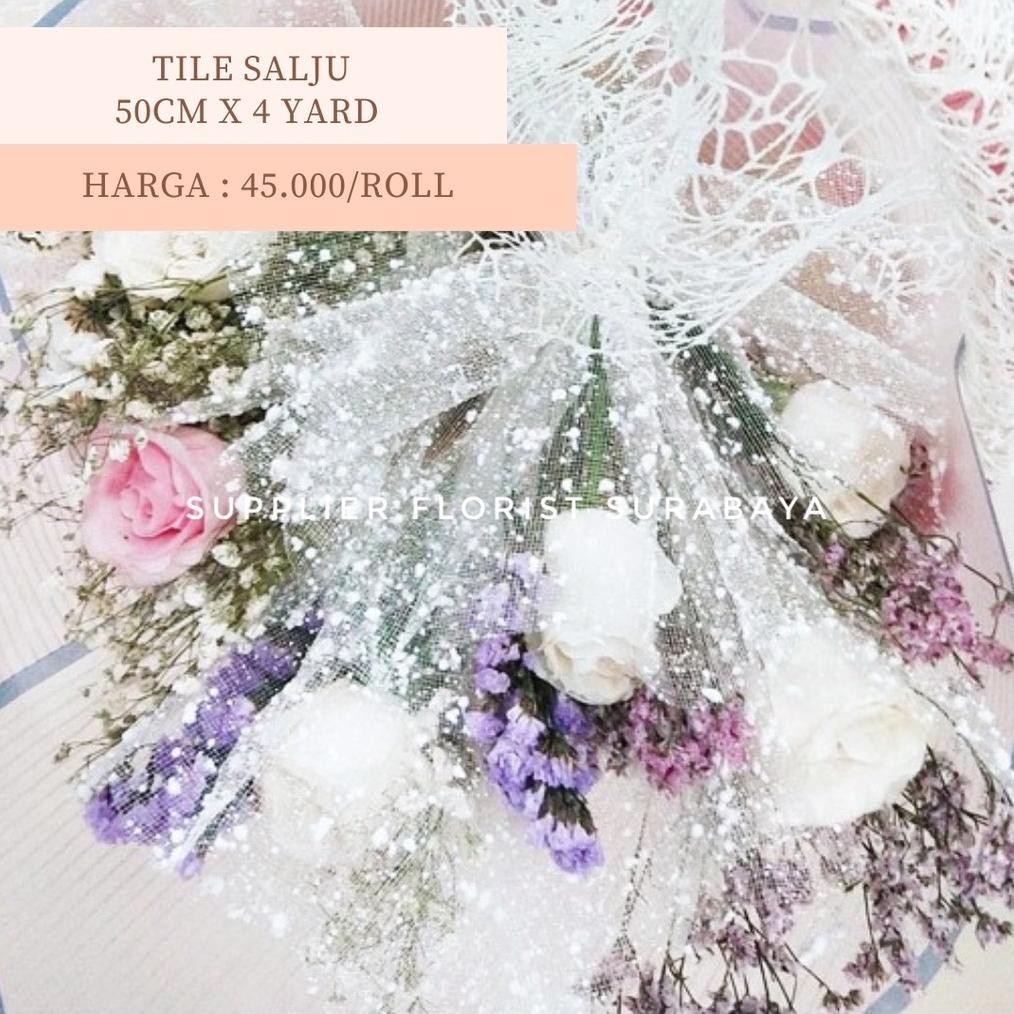 

TERLARIS [1 ROLL 4 YARD] TILE SALJU WRAPING WRAPPING BUNGA KAIN KOREA STYLE MESH ROLL KAIN PEMBUNGKUS BUNGA TILLE TULE TULLE SALJU an-45