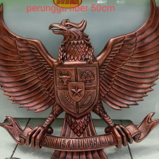 Lambang Patung Burung Garuda Pancasila Fiber Ukuran 50Cm Perunggu