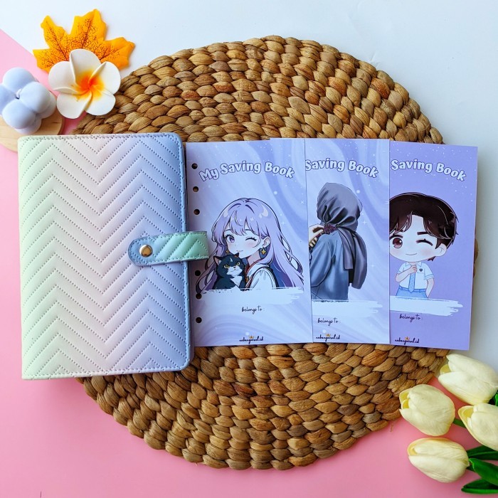 

Amberela Paket Binder Nabung A6 Binder Keuangan / Cover Kulit Motif Zig Zag