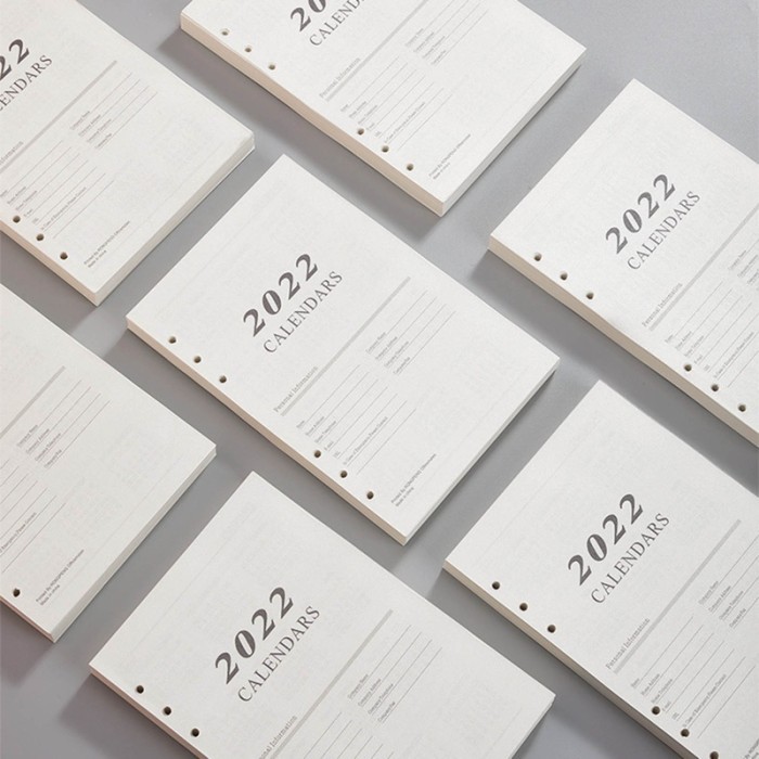 

Amberela - Live2022 Sisipan Planner A5 Inggris 6Lubang Binder Kertas Isi Ulang