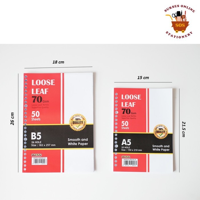 

Amberela - Sos Loose Leaf Gasta B5 100 Lbr / Kertas Binder/Isi Binder