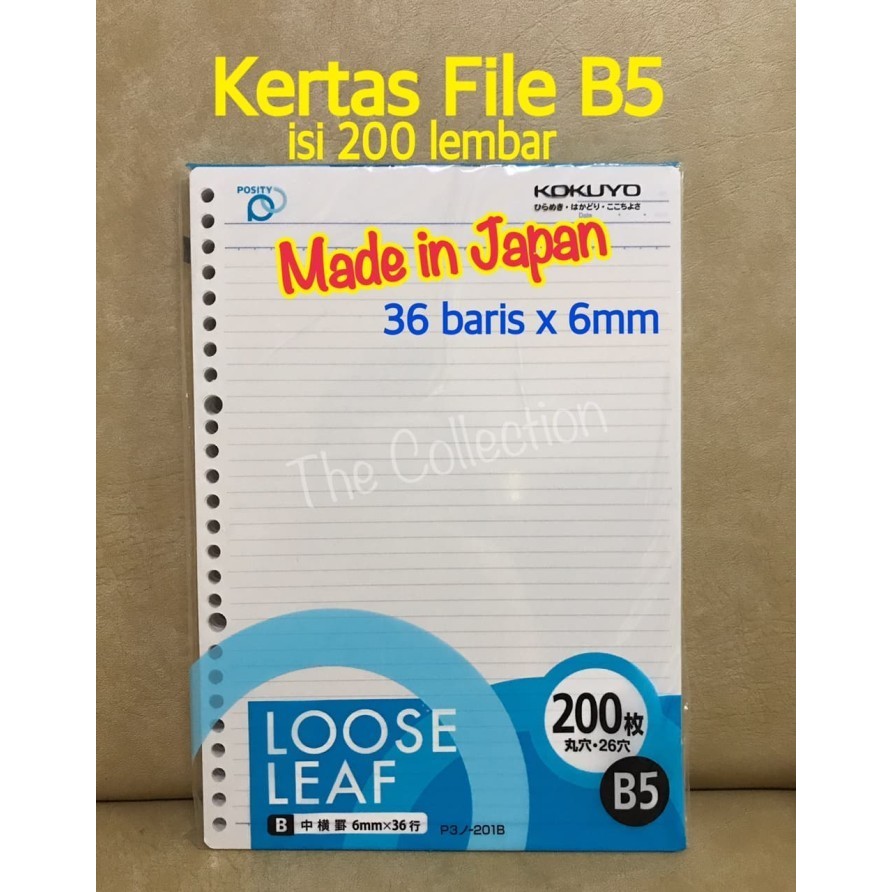 

Amberela - Terlaris Atk0521Ky Japan 200 Lembar B5 Kertas File Refill Binder 262079 Loose Tbk