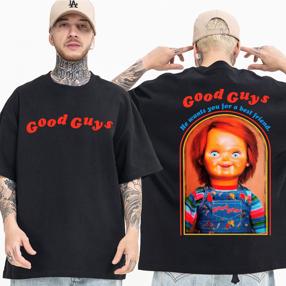 Kaus Grafis Boneka Hantu Horor Panas 2023 Kaus Jalanan Gothic Vintage