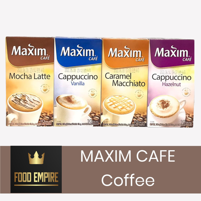 

Maxim Cafe Mocha Caramel Vanila Hazelnut Kopi Instant Coffee Korea