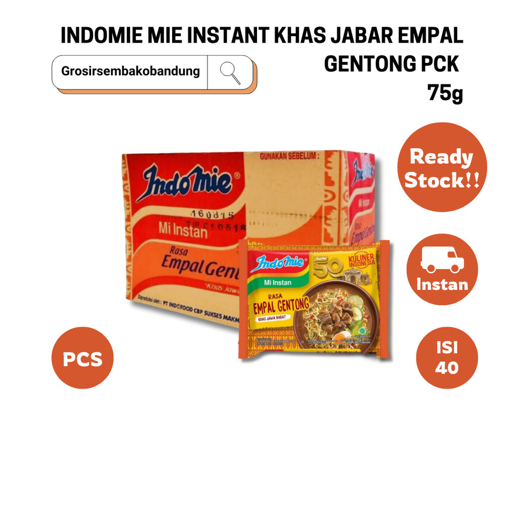 

INDOMIE MIE INSTANT KHAS JABAR EMPAL GENTONG PCK 75g - 1 Dus - Kota Bandung