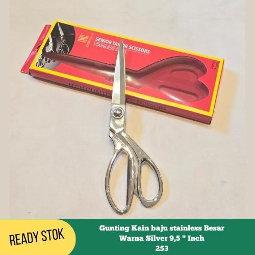 

Gunting Kain baju stainless Besar Warna silver 9,5 " Inch Kualitas Terbaik