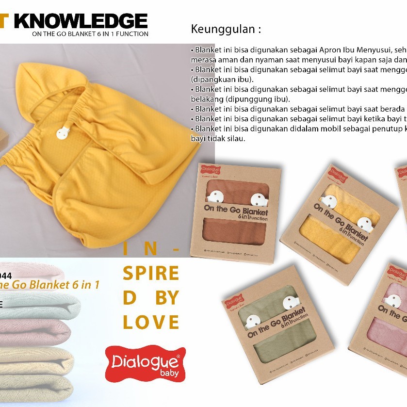 Dialogue Baby DFB0044 On The Go Blanket Selimut Anak Bayi Serbaguna | Selimut Bayi