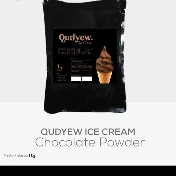 

qudyew soft ice cream powder rasa Coklat bubuk es krim halal murah