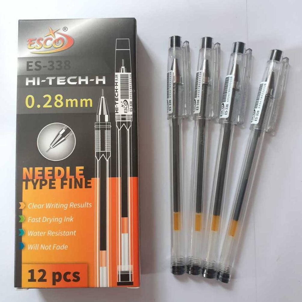

DWL-49 1 Pak (12) Pen hi Tech 0.28mm / Pen gel Hitech Esco Hitam / Pulpen / Bisa Cod Terlaris