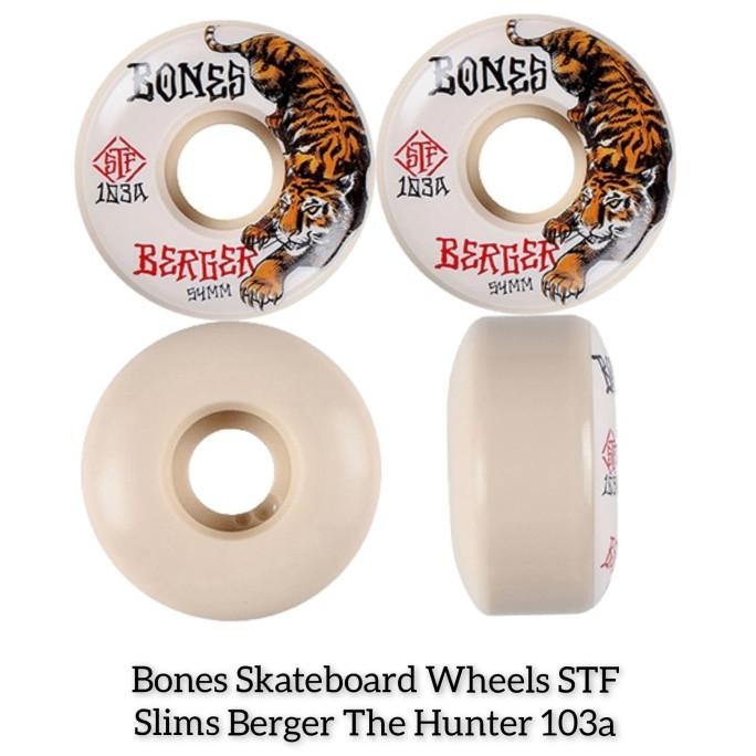 Wheels / Roda Bones Skateboard Wheels Stf Slims Berger The Hunter 103A  Sale