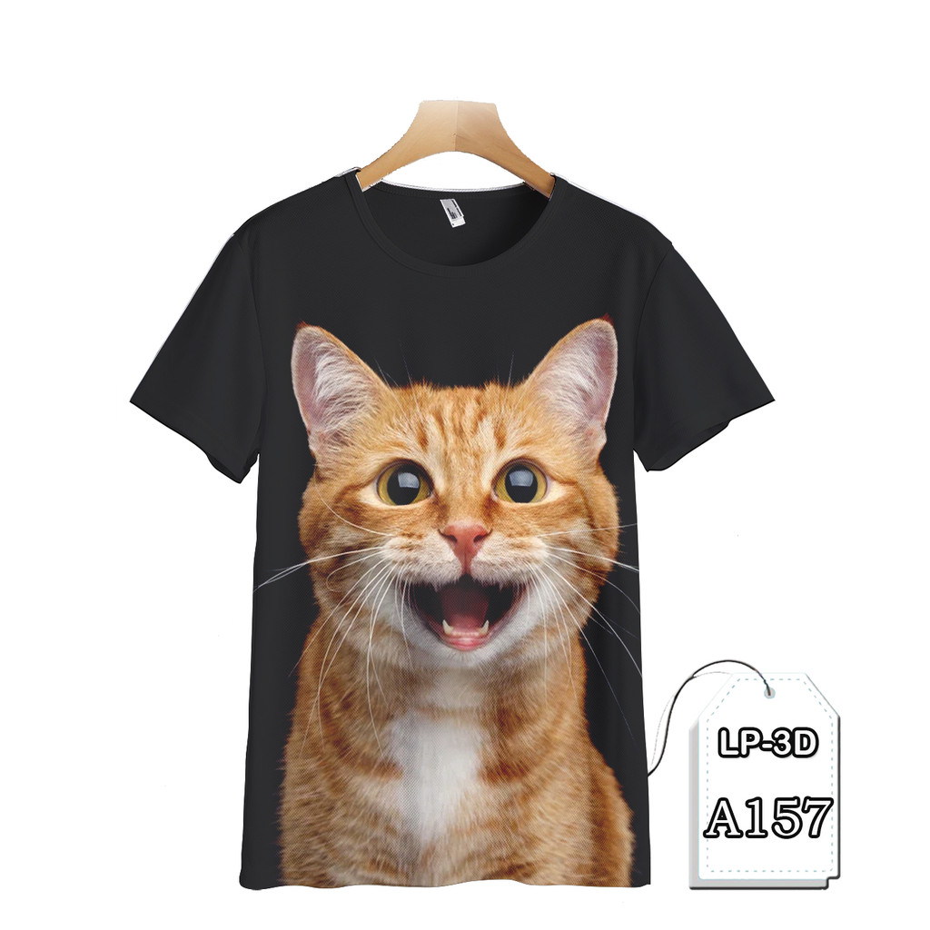 Baju Kucing Lucu Baju Anak dan Dewasa Printing 3D LP3D-A157 Fashion