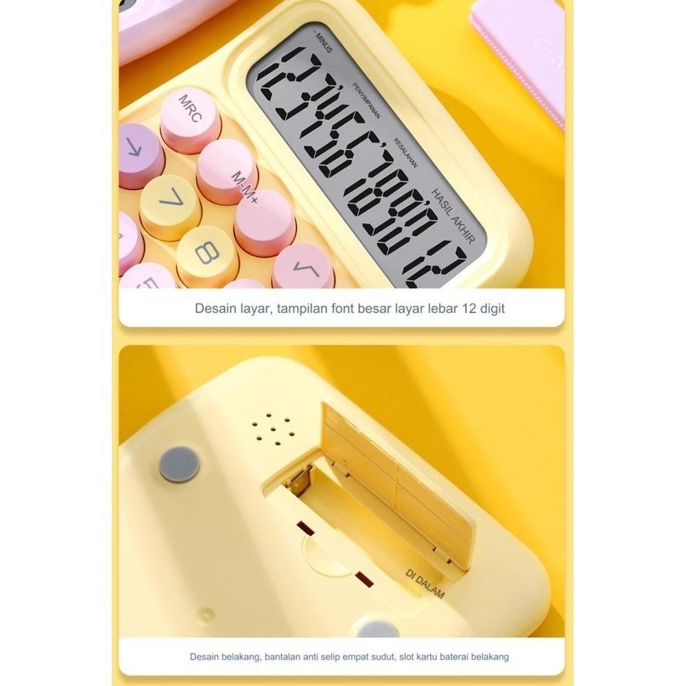 

QV21 Kalkulator Warna Ombre Display Besar Korea Dopamin, Kalkulator Mekanik, Kalkulator Warna Manis Terlaris