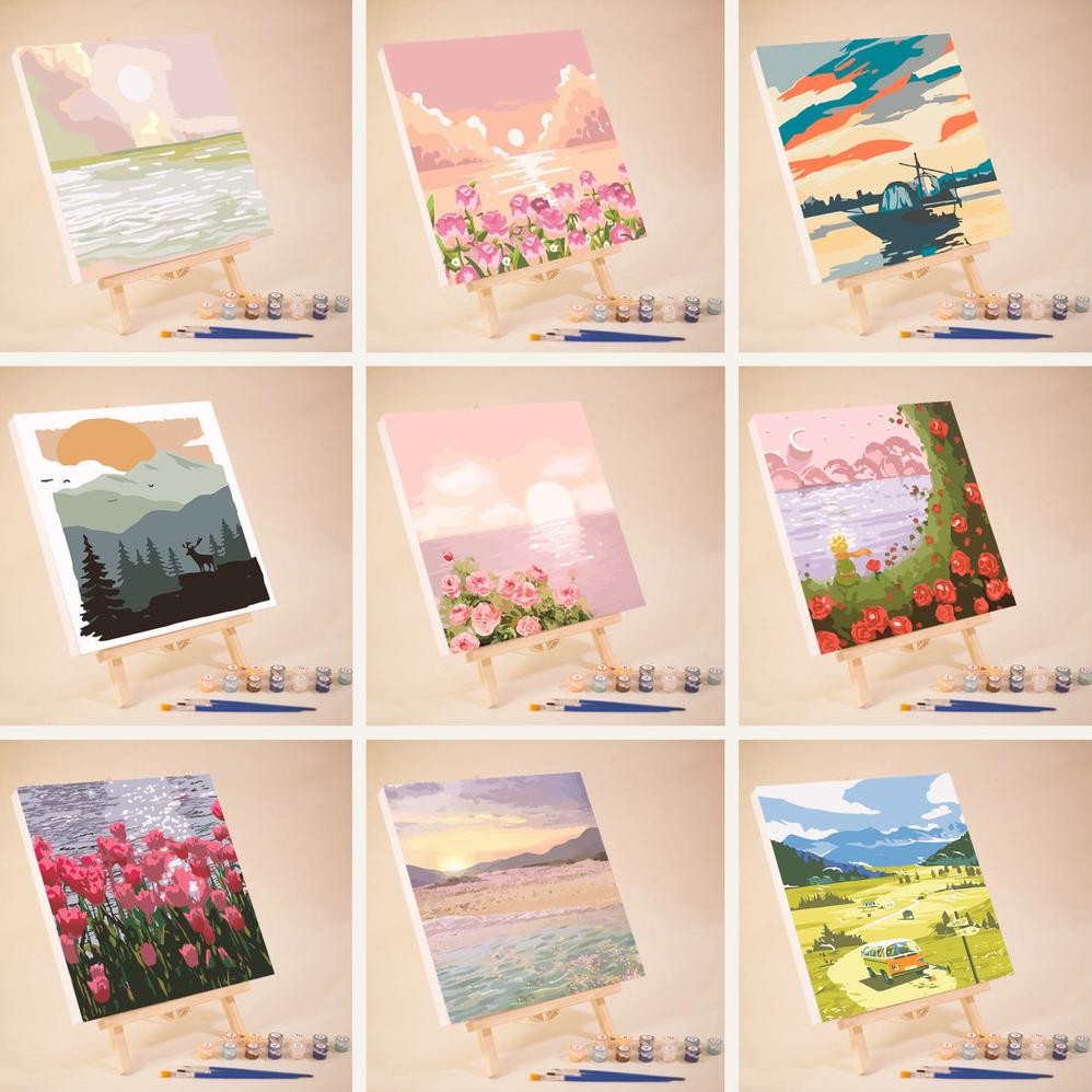 

VEX-2126 Paint By Number 20x20 Nature Series DIY Painting Kit Canvas Paint Kit Digital Aesthetic Kanvas Lukis Original