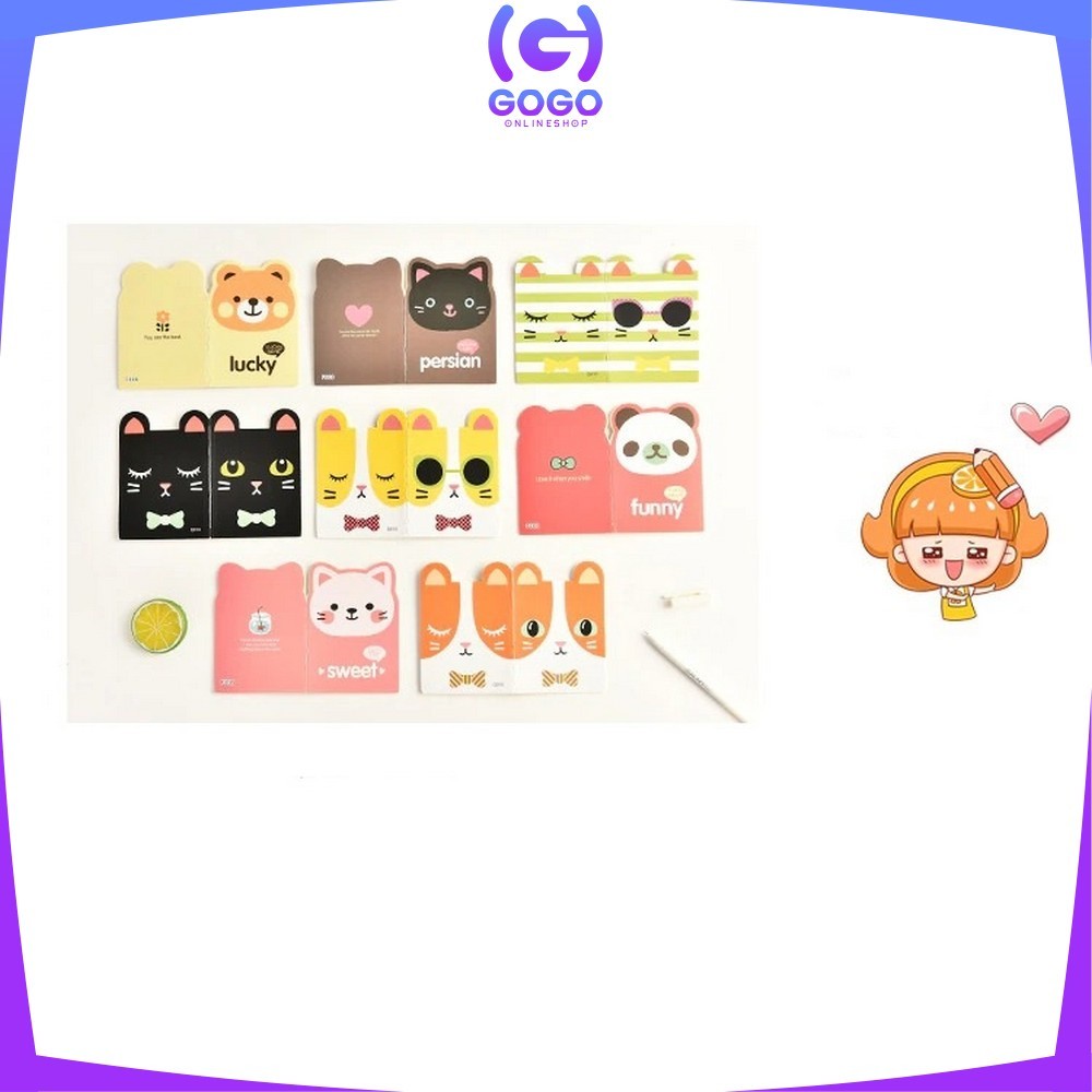 

GOGO-A40 Buku Tulis Memo Kecil Mini Motif Karakter Kartun / Note Book Buku Catatan Kartun Berkuping