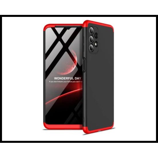 Gkk Samsung A13 A23 A33 A53 A73 Casing Armor 360 Full Cover Hard Case - Samsung A13, Hitam Merah