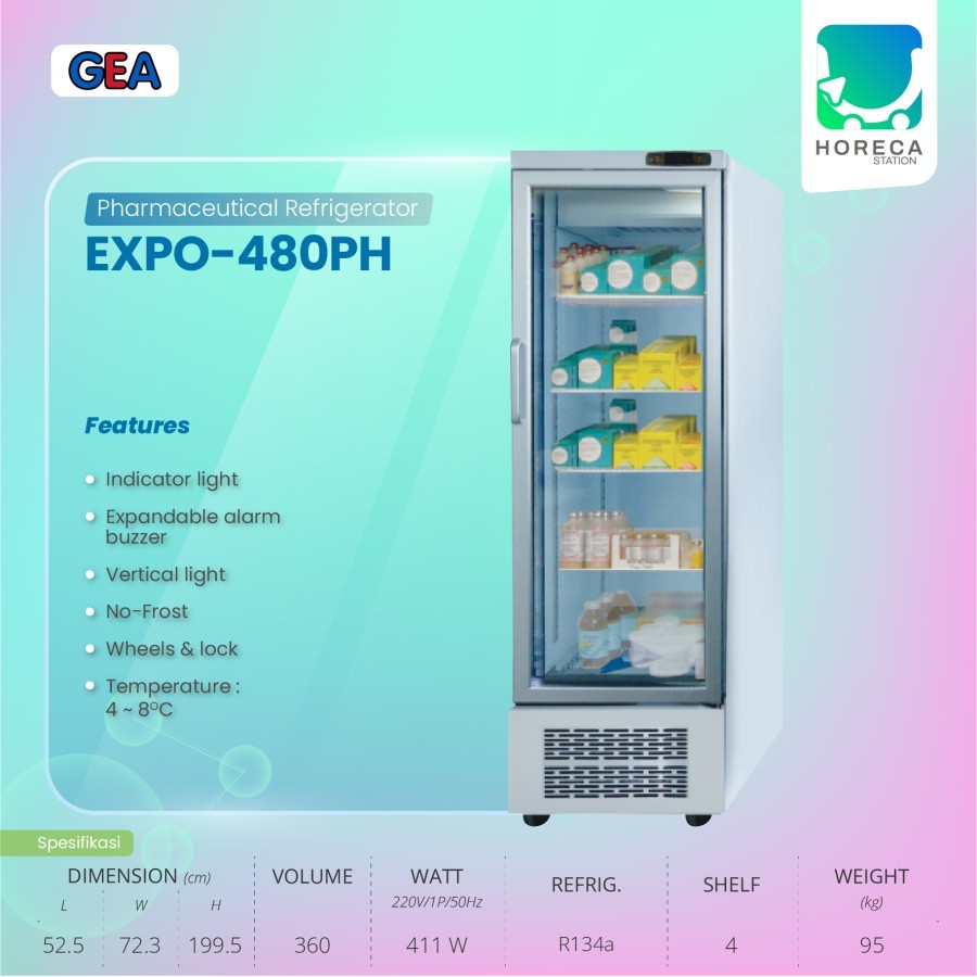 GEA Pharmaceutical Refrigerator EXPO-480PH / EXPO 480PH / EXPO480PH