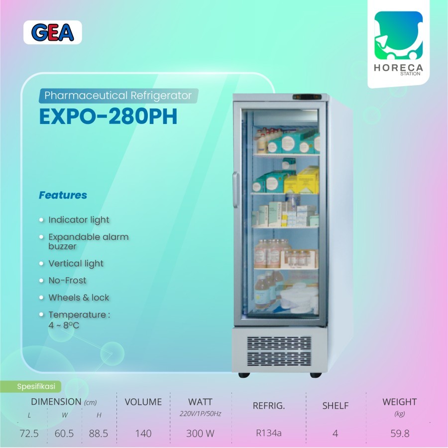 GEA Pharmaceutical Refrigerator EXPO-280PH / EXPO 280PH / EXPO 280 PH
