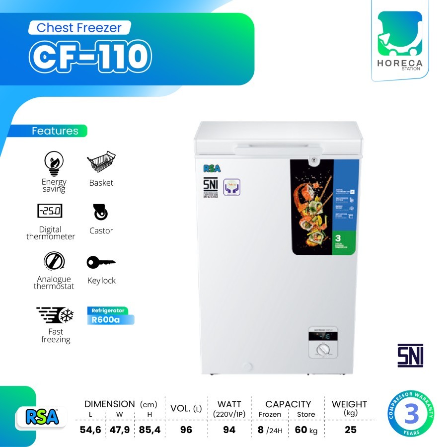 RSA Chest Freezer Box 99 Liter CF-110 / CF 110 / CF110