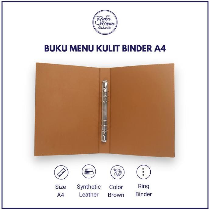 

TERBARU - Buku Menu Jakarta - Buku Menu Kulit Ring Binder 6 lubang (TANPA PLASTIK) A4 Hitam, Coklat Muda, Coklat Tua - Cafe, Coffee Shop, Restoran, Hotel