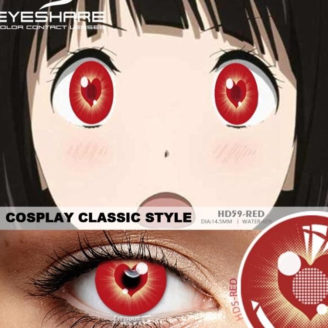 DFR Softlens Halloween Cosplay Lensa Mata Anime Warna merah kuning ungu TERLARIS