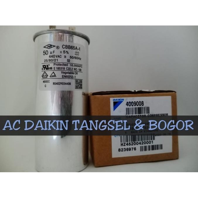 Capacitor / Kapasitor Ac Daikin Ftv50Axv Bxv Ftv60Axv Bxv 50Uf Ori
