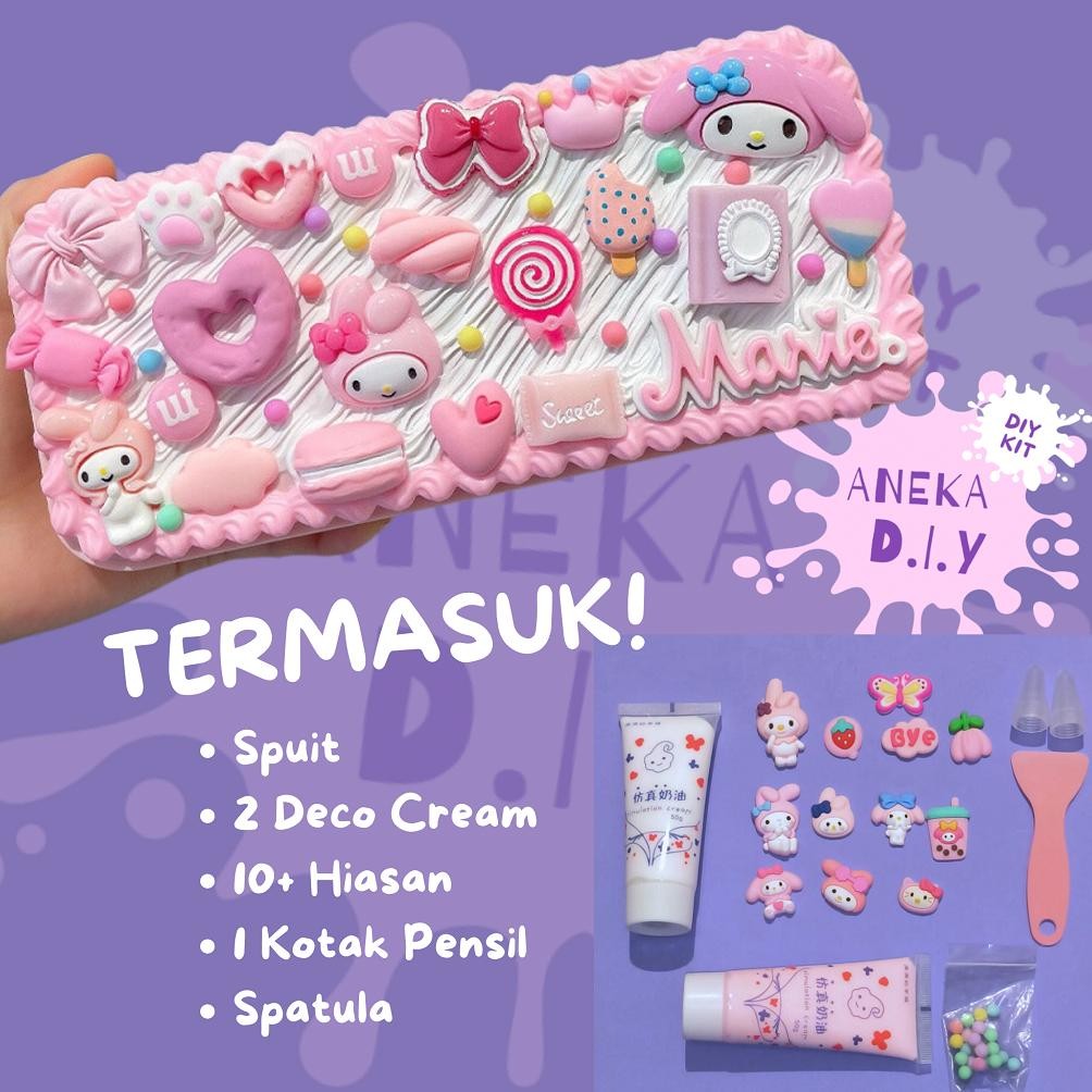 

10.10 Kit Kotak Pensil Diy / Diy Deco Cream Kit / Diy Pencilcase / Diy Kotak Pensil / Cream Glue Set / Tempat Pensil Menghias / Diy Kit Kotak Pensil / Deco Cream Clay Pencil Box Grosir