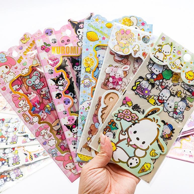 

( 4 LEMBAR) STICKER AESTHETIC SANRIO CINNAMOROLL/ KUROMI / MELODY/ STICKER WATERPROOF AEESTHETIC baru