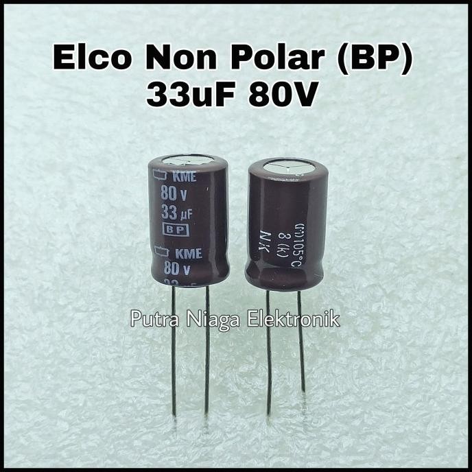 Diskon Elco 33uF 80V Non Polar / BP Kapasitor NonPolar 33 uF 80 Volt putr4n Diminati Banget