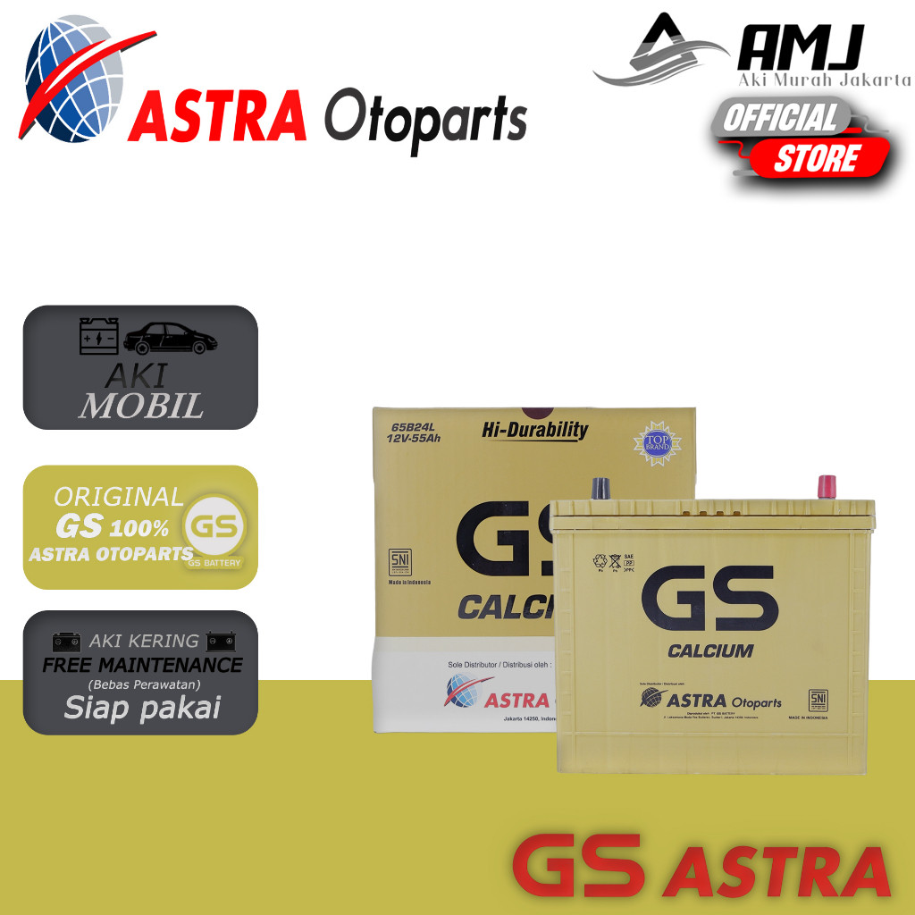 Gs Calcium Astra Aki Kering Mobil Suzuki Baleno NS60L / 65B24L - 55Ah