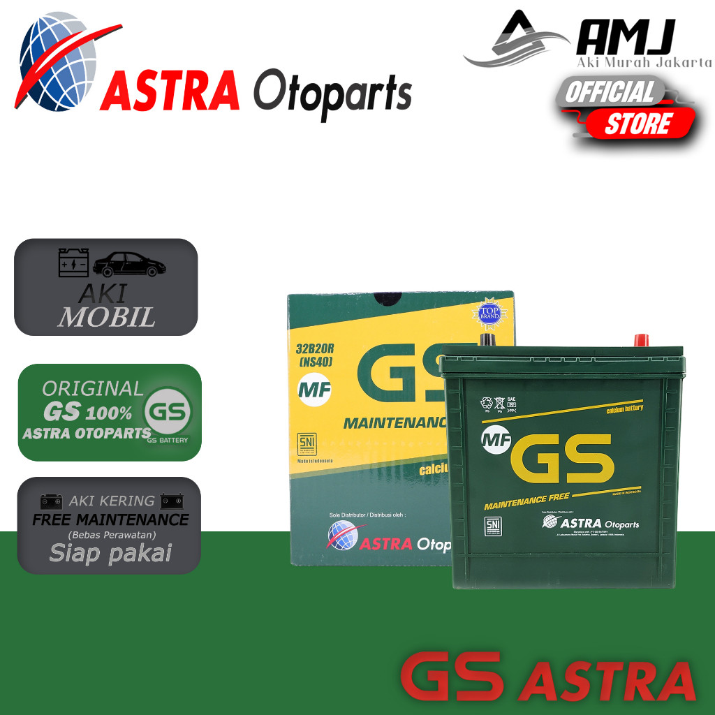 GS MF Astra Aki Mobil Daihatsu Luxio NS40 - 32Ah Aki Kering