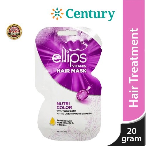 ELLIPS VITAMIN HAIR MASK NUTRI COLOR TRIPLE CARE 20 GR / HAIR COLOR MASK / CREAMBATH / MASKER RAMBUT