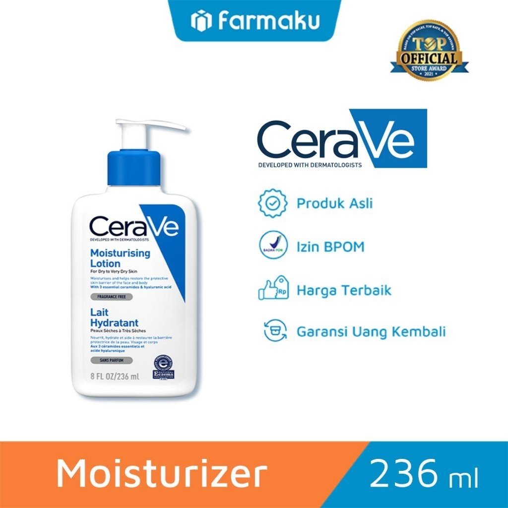 CeraVe Daily Moisturising Lotion 236 ml - Lotion Pelembab Kulit Kering  - (Variasi)