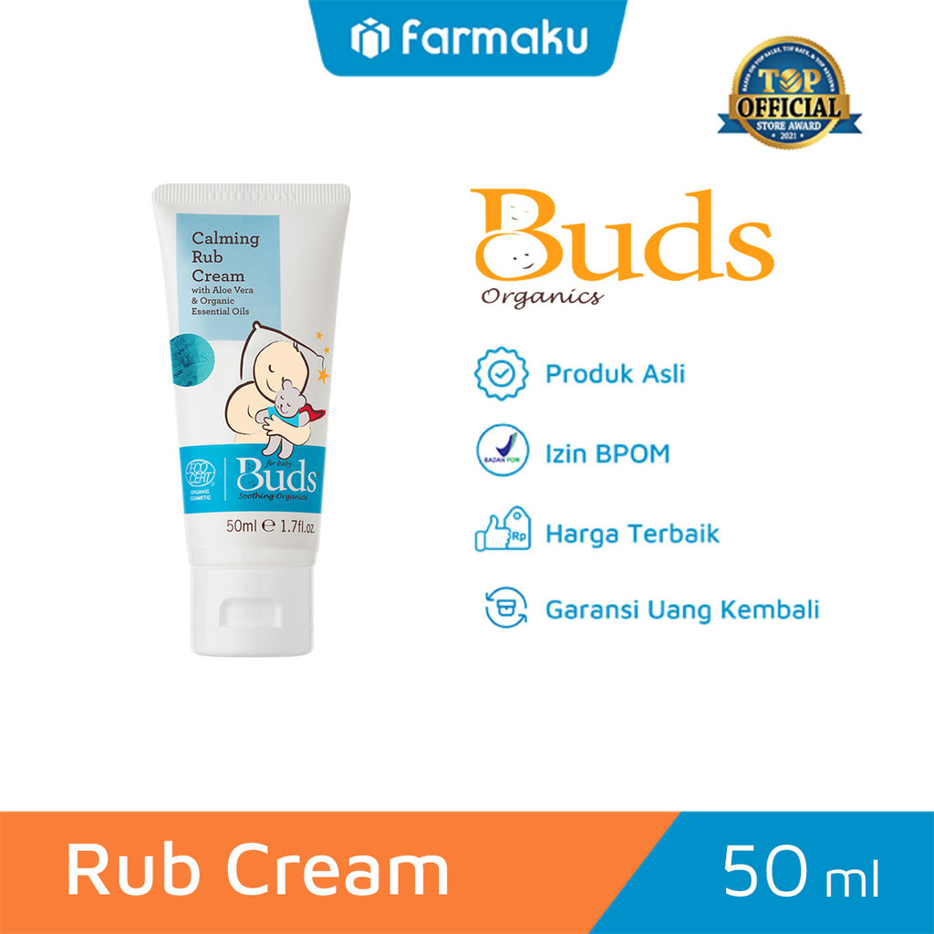 Buds Organics Calming Tummy Rub Cream 50 ml - Penghangat Pereda Kolik