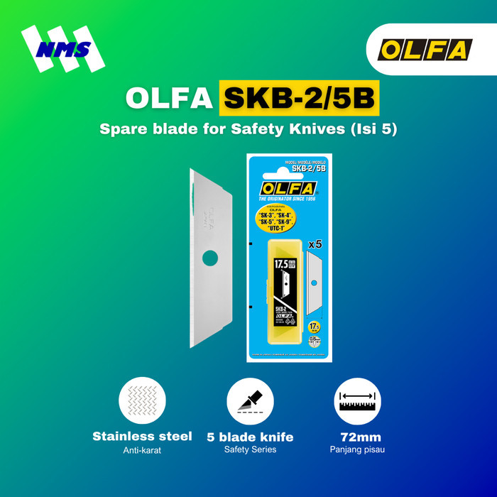 

Terlaris Refil Pisau OLFA SKB-2/5B Spare Blade for SK Safety Cutter Original SALE