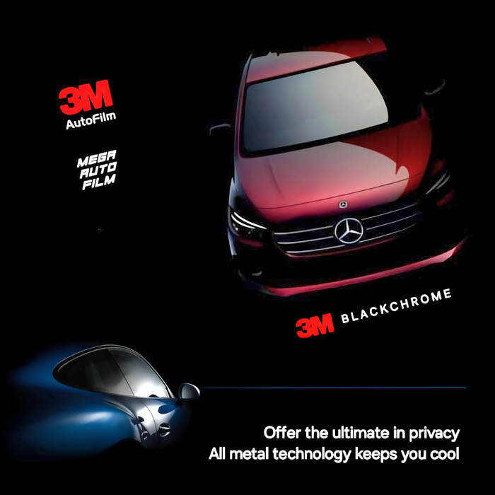 KACA FILM 3M BLACKCHROOM SILVER ORIGINAL