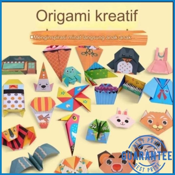 

| HPT | MAINAN DIY LIPAT KERTAS ORIGAMI GAMBAR, KERTAS ORIGAMI LIPAT